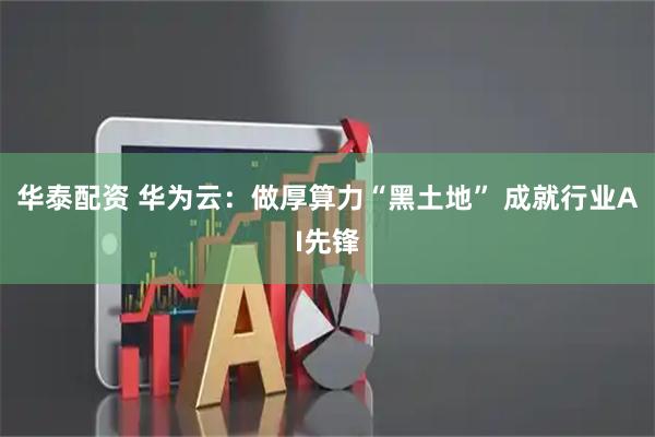 华泰配资 华为云：做厚算力“黑土地” 成就行业AI先锋